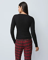 Ann Taylor Petite Gathered V-Neck Top Women's