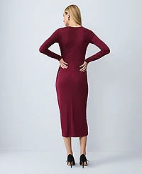 Ann Taylor Petite Crew Neck Twist Sheath Dress Women's