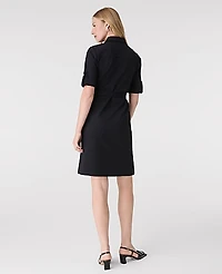 Ann Taylor Belted Flare Dress Size 6 Black Women's