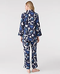 Ann Taylor Paisley Satin Pajama Set Size XS Night Sky Women's
