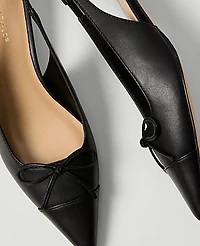 Ann Taylor Leather Bow Slingback Pump Black Women's