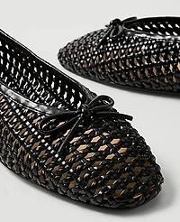 Ann Taylor Weekend Woven Bow Ballet Flat Women's