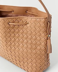 Ann Taylor Cinched Tassel Woven Tote Women's