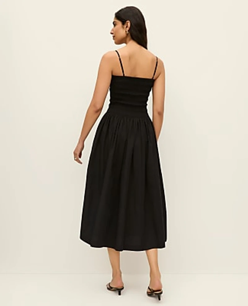 Ann Taylor Smocked Flare Maxi Dress Women's