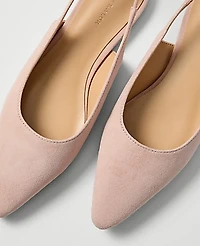 Ann Taylor Suede Slingback Flat Rose Veil Women's