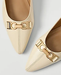 Ann Taylor Hardware Embellished Patent Flat Women's