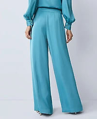 Ann Taylor The Statement Palazzo Pant Satin Moroccan Turquoise Women's