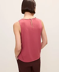 Ann Taylor Mixed Media Lace Trim Top Size XL Rose Clay Women's