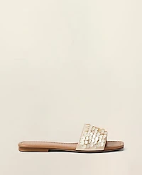 Ann Taylor Embellished Slide Sandal Pearl Ivory Women's