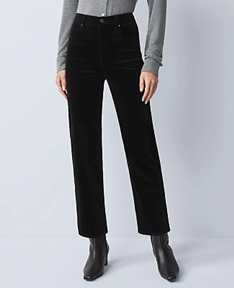 Ann Taylor Petite Weekend Stretch Velvet Pant Black Women's