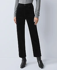 Ann Taylor Petite Weekend Stretch Velvet Pant Black Women's