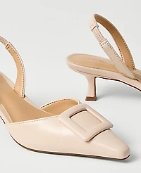 Ann Taylor Leather Slingback Pump Pearl Shadow Women's