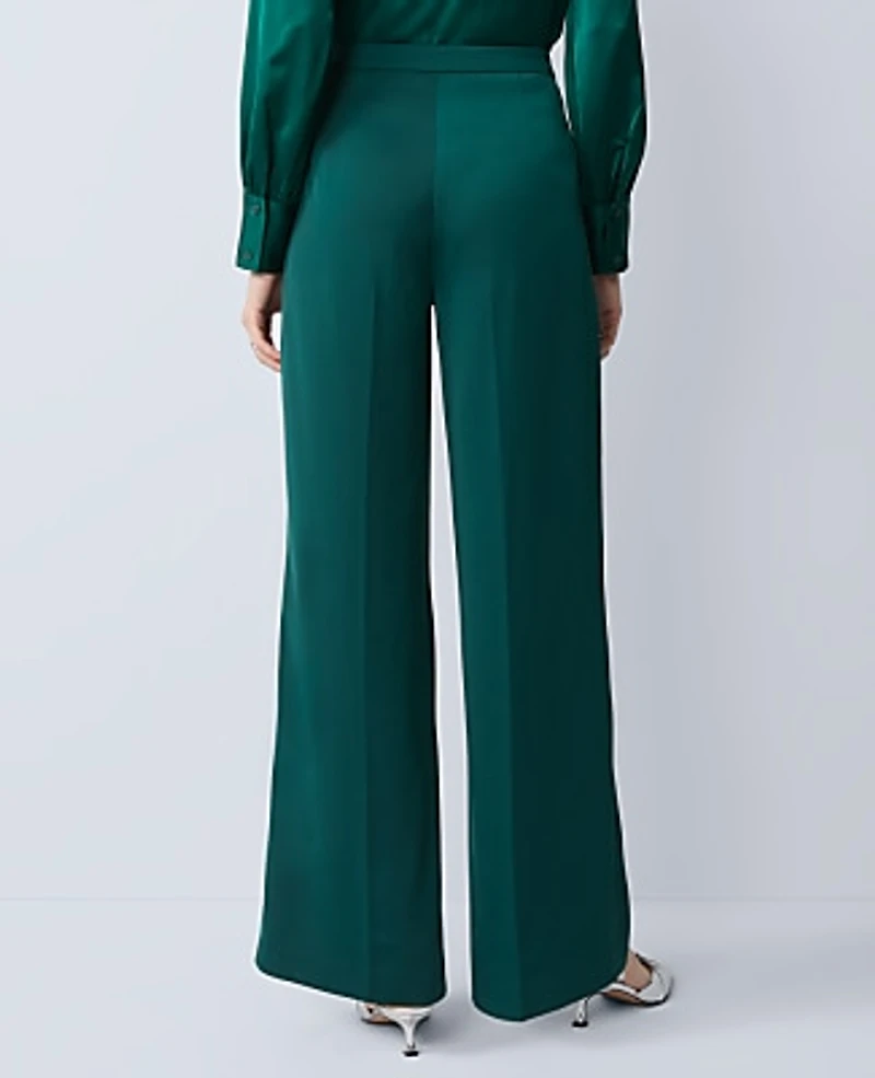 Ann Taylor The Petite Side Zip Pant Satin Rainforest Women's
