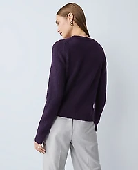 Ann Taylor Petite V-Neck Cardigan Aubergine Dream Women's