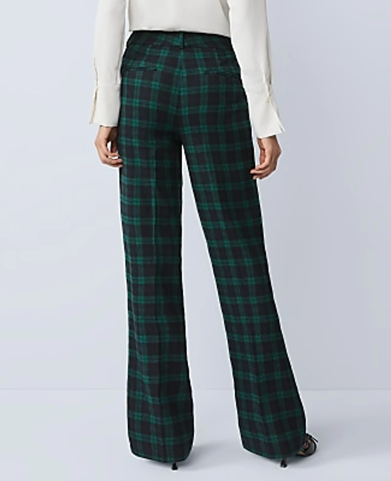 Ann Taylor The Petite Jayne Trouser Plaid - Curvy Fit Rainforest Women's