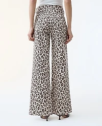 Ann Taylor The Wide-Leg Jean Animal Print Pale Linen Women's