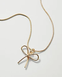 Ann Taylor Metal Bow Pendant Necklace Women's