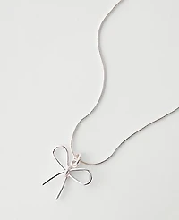Ann Taylor Metal Bow Pendant Necklace Women's