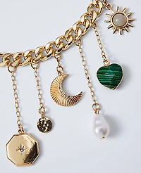 Ann Taylor Charm Statement Necklace Goldtone Women's