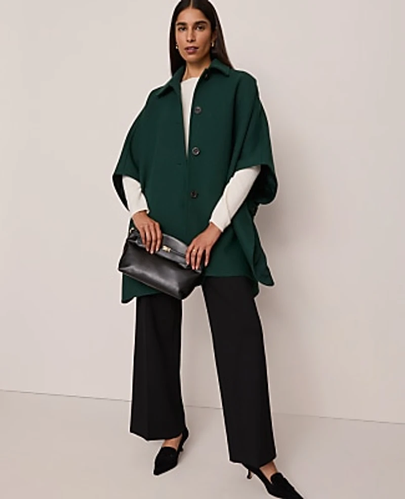 Ann Taylor Buttoned Trench Cape Pine Grove Women's