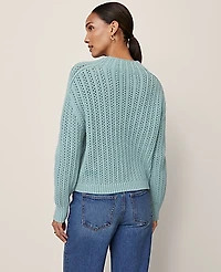 Ann Taylor Pointelle Mock Neck Sweater Women's