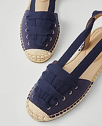 Ann Taylor Weekend Collection Lace-Up Espadrille Flat Size 6 Night Sky Women's