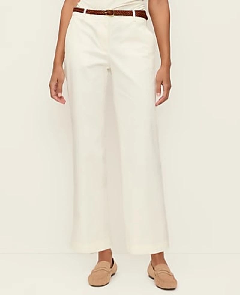 Ann Taylor Weekend Belted Ankle Pant Winter White Women's
