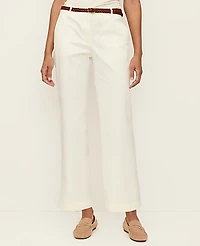 Ann Taylor Weekend Belted Ankle Pant Winter White Women's