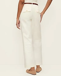 Ann Taylor Weekend Belted Ankle Pant Winter White Women's