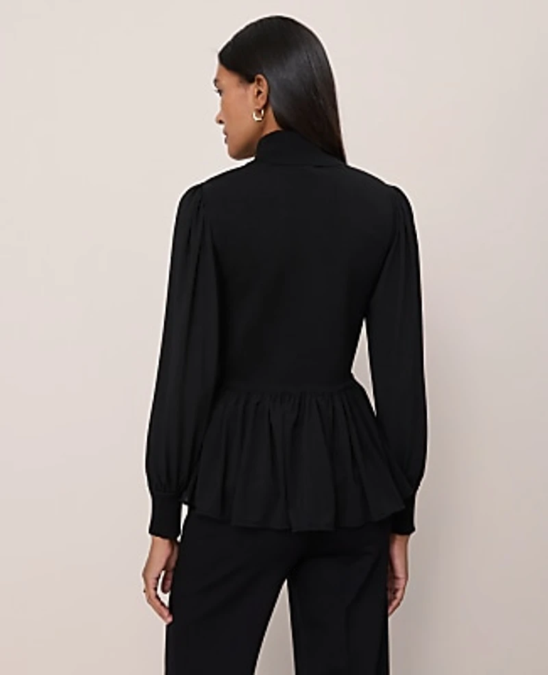 Ann Taylor Mixed Media Turtleneck Sweater Women's