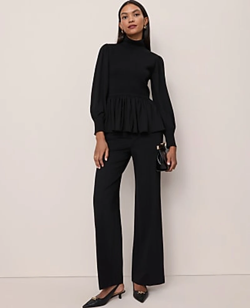 Ann Taylor Mixed Media Turtleneck Sweater Women's