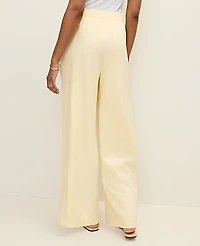 Ann Taylor Petite Weekend Easy Fit Wide-Leg Pant Linen Blend Women's