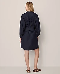 Ann Taylor Weekend Stand Collar Shift Dress Dark Chambray Women's