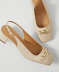 Ann Taylor Horsebit Patent Pump Pearl Shadow Women's