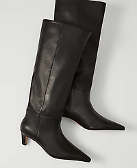 Ann Taylor Leather Tall Boot 8 Black Women's