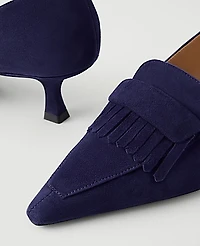 Ann Taylor Suede Tapered Heel Kiltie Pump Women's