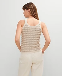 Ann Taylor Petite Metallic Tweed Tank Top Size Small Neutral Tweed Women's