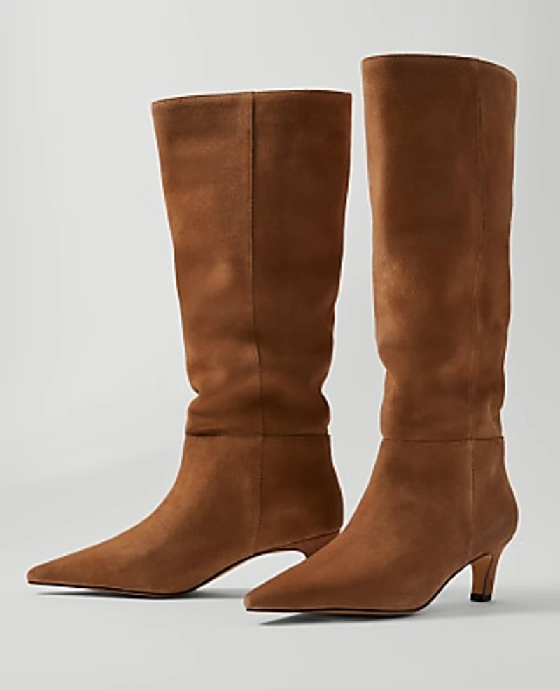 Ann Taylor Suede Tall Boot Sesame Women's