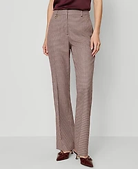 Ann Taylor The Slim Flare Trouser in Houndstooth Size 4 Poised Plum Women's
