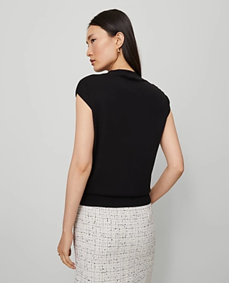 Ann Taylor Refined Mock Neck Sweater Shell Top Women's