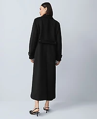 Ann Taylor Fitted Double Breasted Long Coat Black Women's