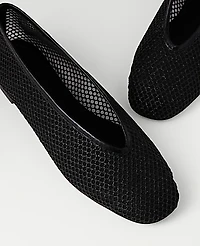 Ann Taylor Mesh Ballet Flat Size 6 Black Women's