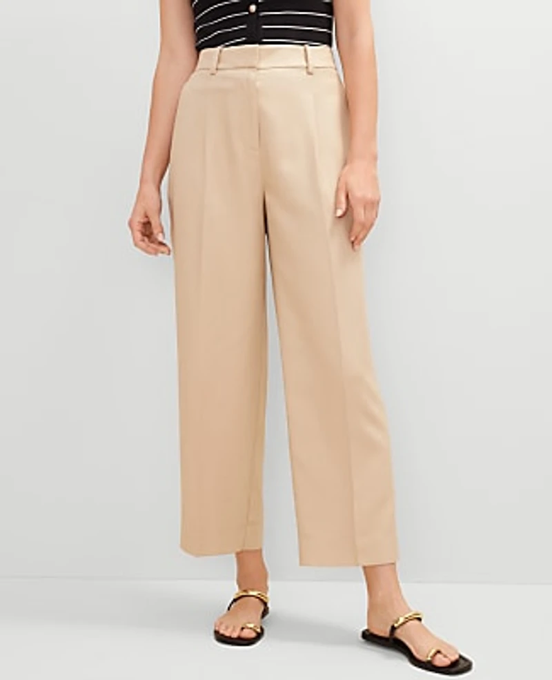 Ann Taylor The Petite Relaxed Ankle Pant in Linen Blend Size 6 Toasted Oat Women's