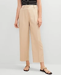 Ann Taylor The Petite Relaxed Ankle Pant in Linen Blend Size 6 Toasted Oat Women's