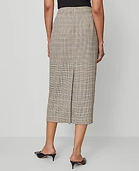 Ann Taylor The Clean Pencil Skirt in Plaid Size 8 Copper/Cream Multi Women's