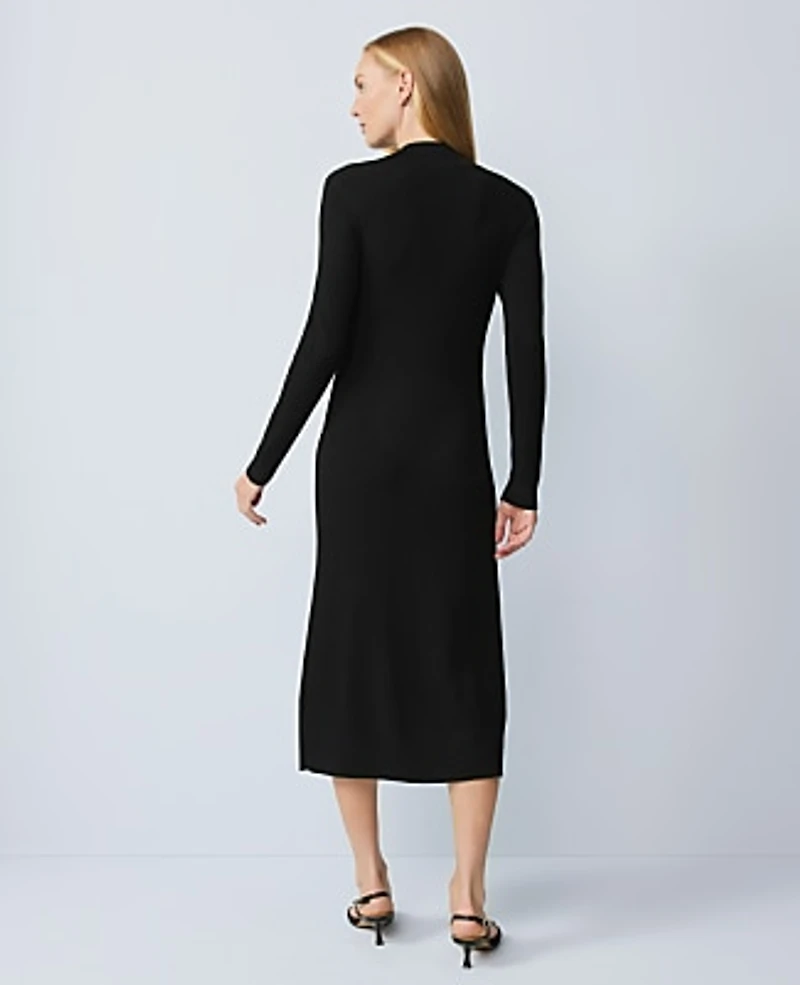 Ann Taylor Ribbed Button Sweater Dress Women's