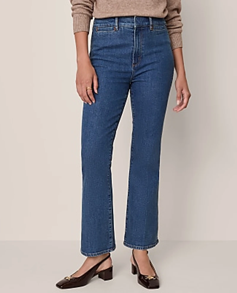 Ann Taylor The Boot Crop Jean Modern Indigo Wash Women's