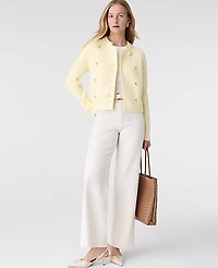 Ann Taylor Double Breasted Sweater Jacket Tender Yellow Women's