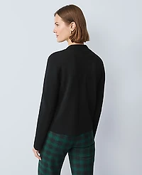 Ann Taylor Collared Sweater Jacket Black Women's
