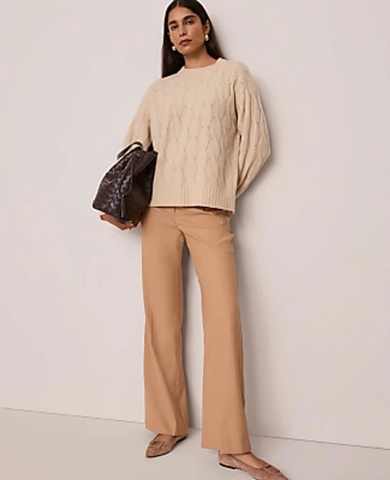 Ann Taylor Cable Crew Neck Sweater Women's